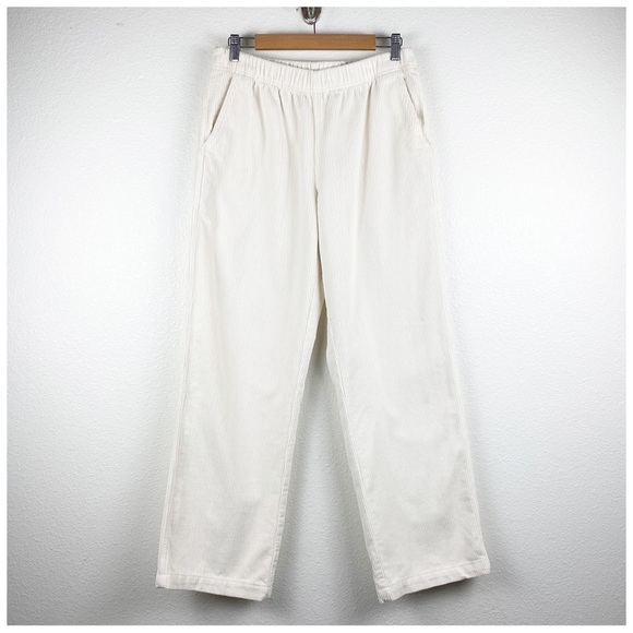 Aritzia Tna Carlaw White‎ Corduroy Pants Size Medium - Picture 2 of 9